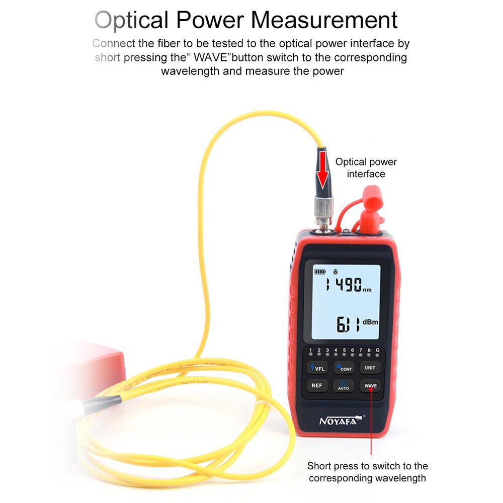 Network RJ45 Line Cable Tester Optical Power Meter Light Source & Li-ion Battery