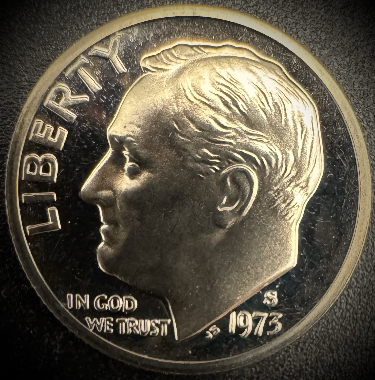 1973-S PROOF Roosevelt Dime 10C Clad DEEP CAMEO Coin From US Mint Proof Set
