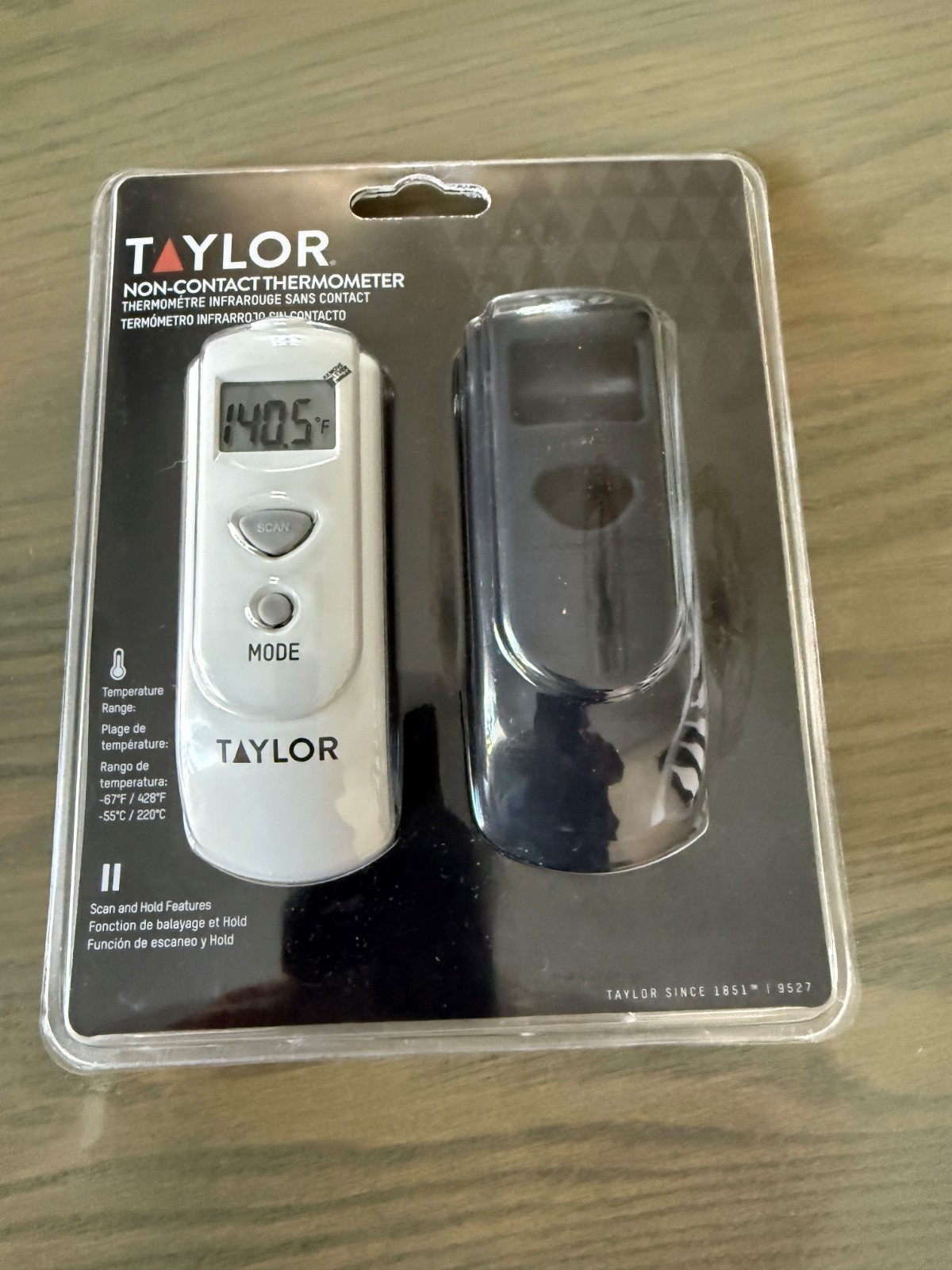 TAYLOR NON-CONTACT INFRARED THERMOMETER #9527 (-67 to 428 degrees F), New Sealed