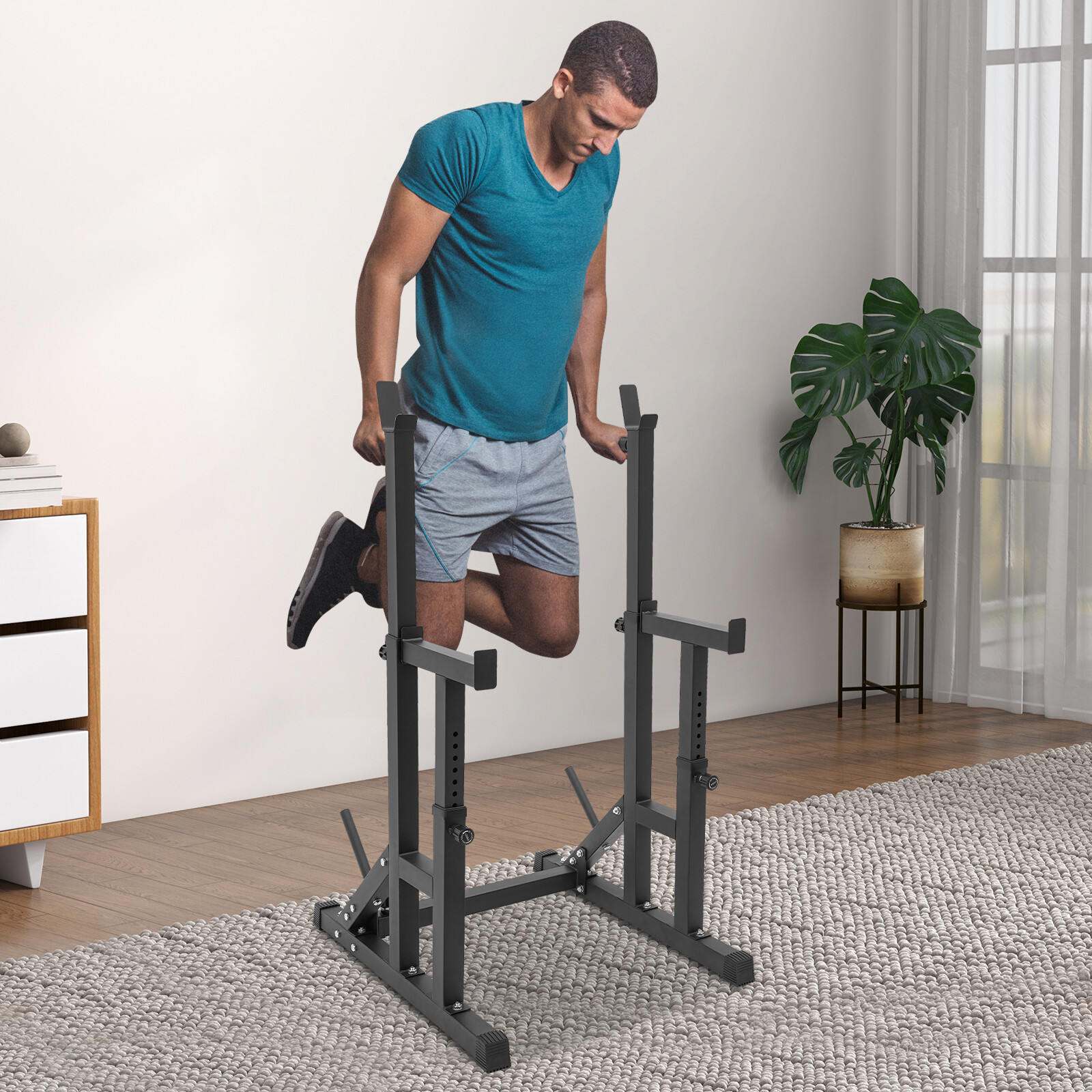 Barbell Rack Adjustable Barbell Weight Stand Multi-function Rack Home Gym