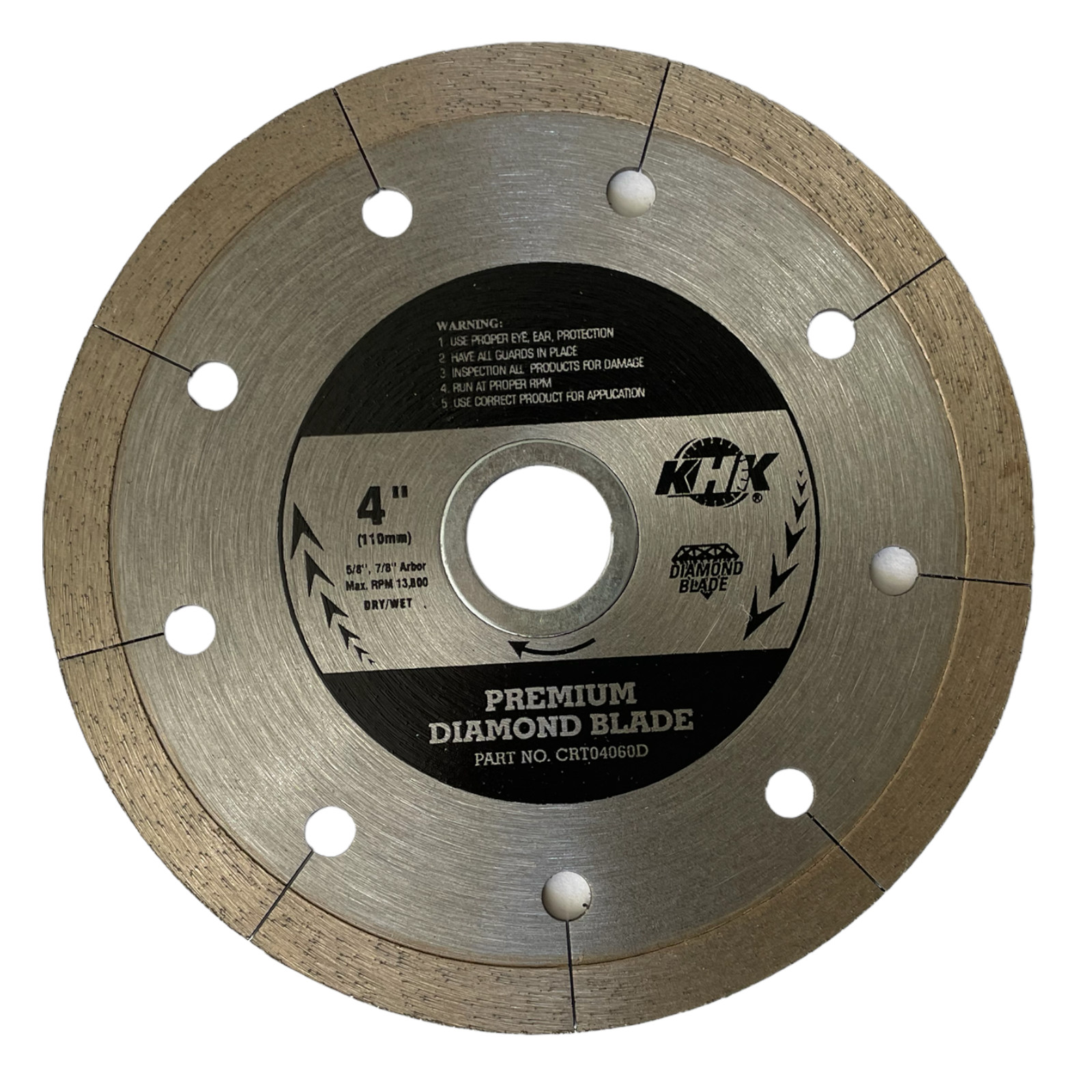 4 in Diamond Tile Blade for Hard Tile Porcelain Stone Premium Continuous Rim