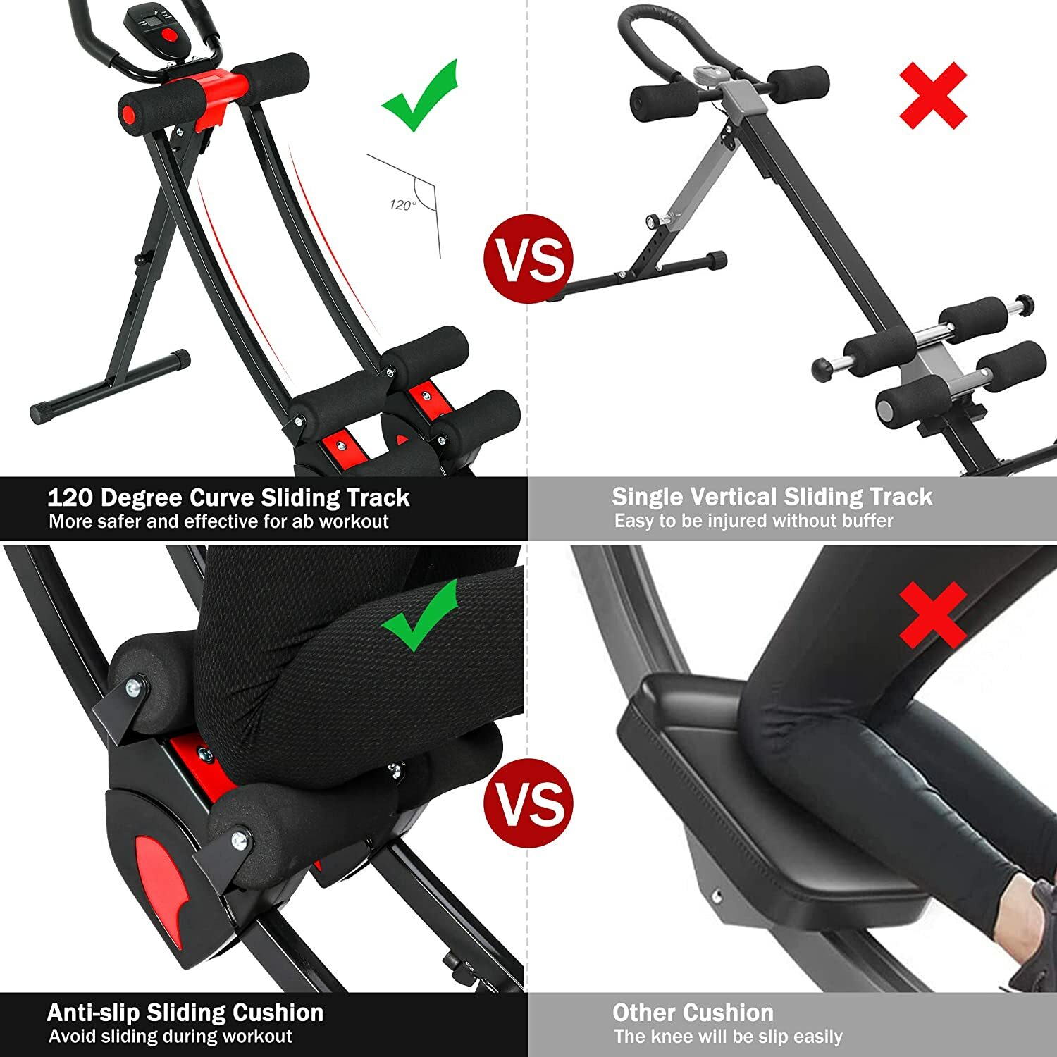 Pre-Owned Ab Workout Equipment Ab Machine Abdominal Exercise Foldable Home Gym