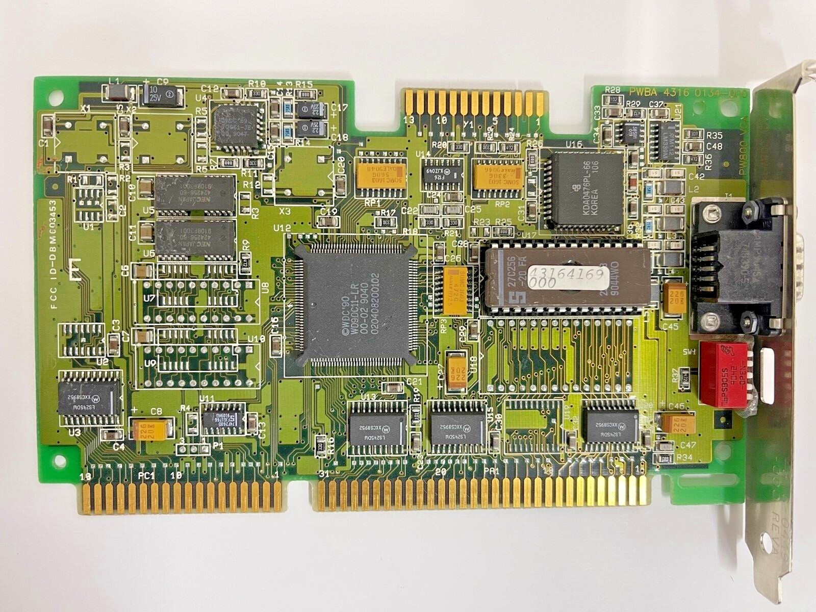 VINTAGE PHILIPS WESTERN DIGITAL WDC WD90C11-LR 16-BIT ISA VGA CARD MXB82