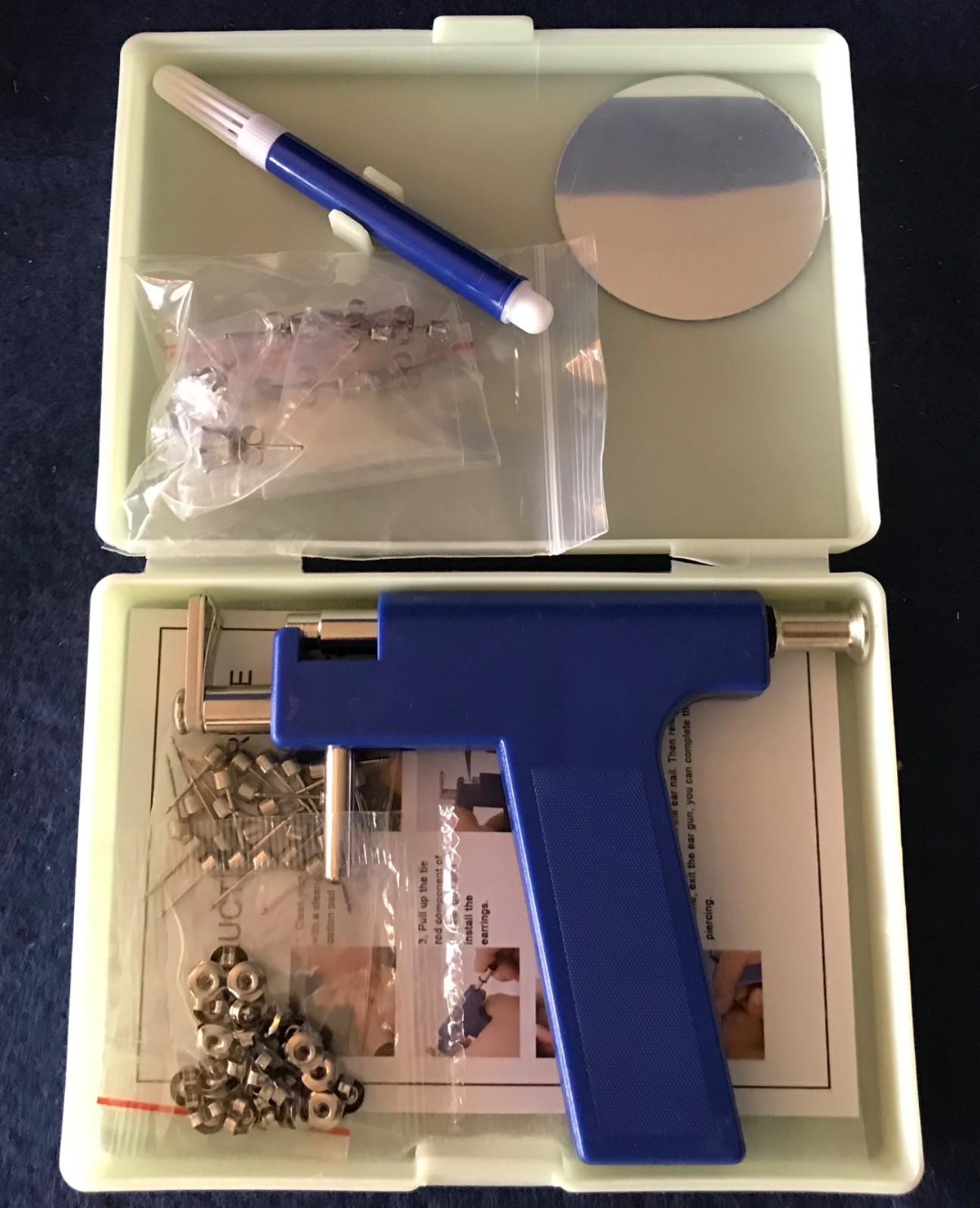NIP Ear-Piercing Kit, including earring studs