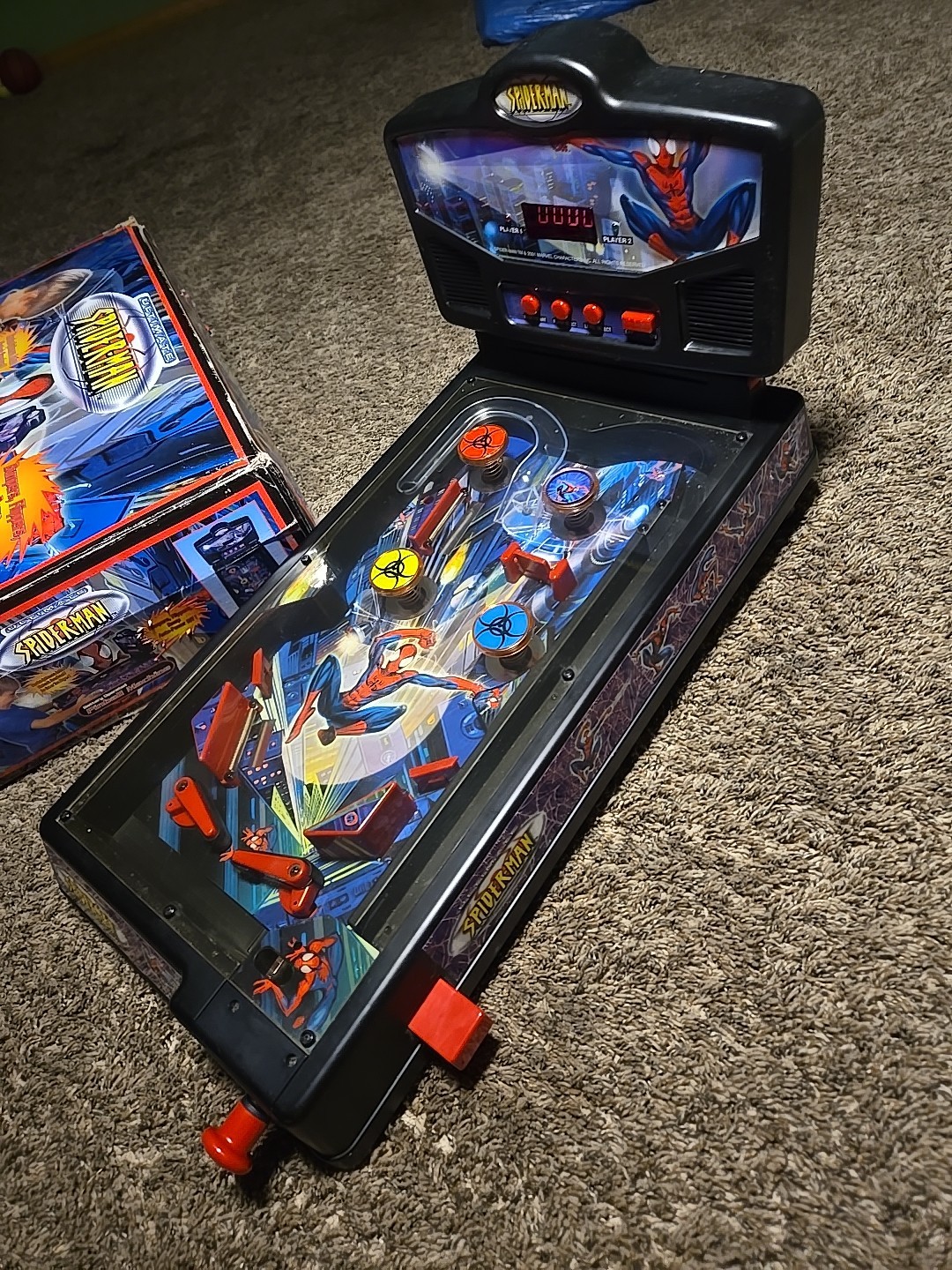 Marvel SPIDER-MAN 3 2007 Table-Top Mini Pinball Machine Used Tested WORKS