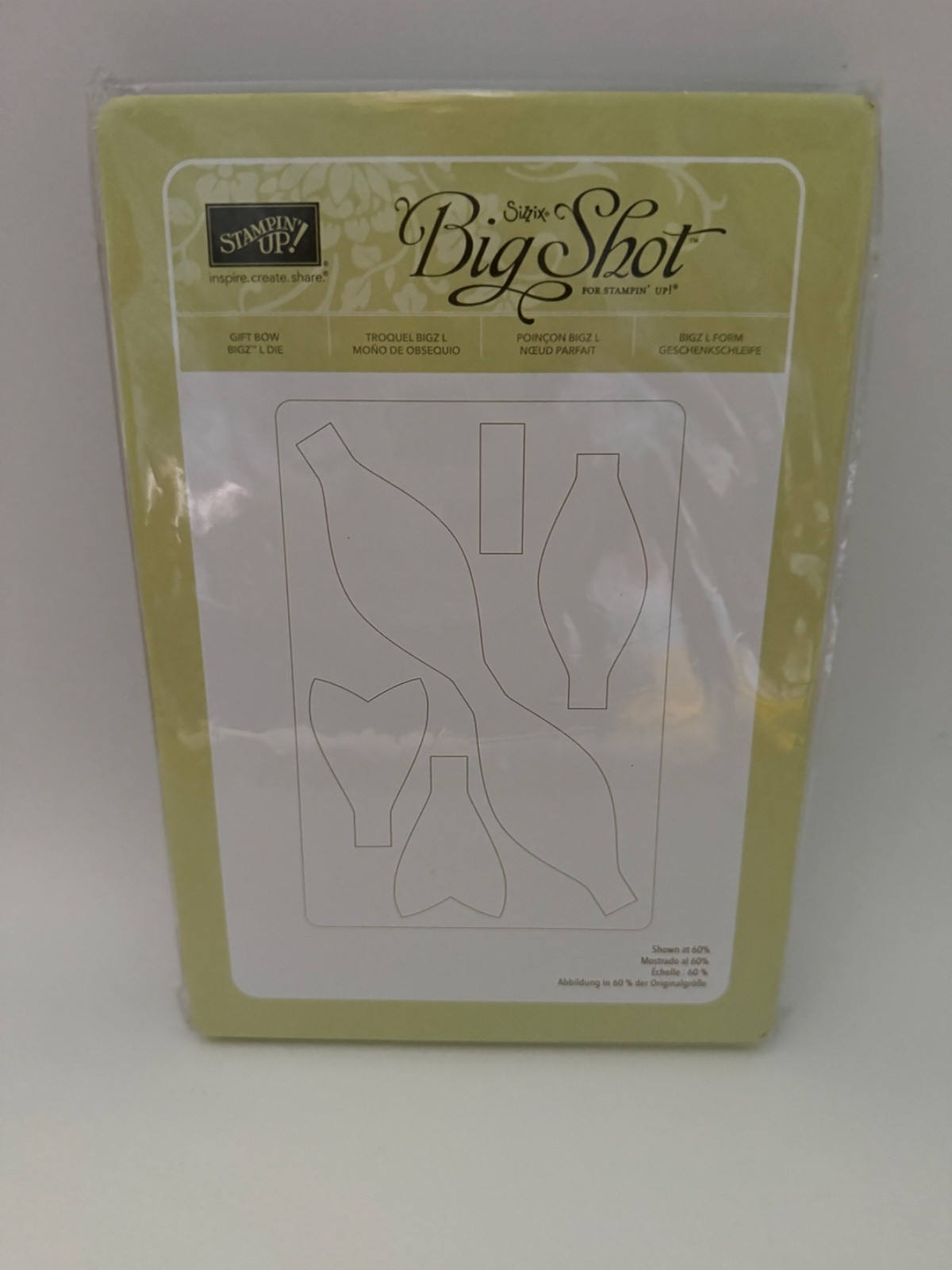 Stampin' Up SIZZIX BigZ L Gift Bow Die for Big Shot 6" x 8.75" NEW 129977