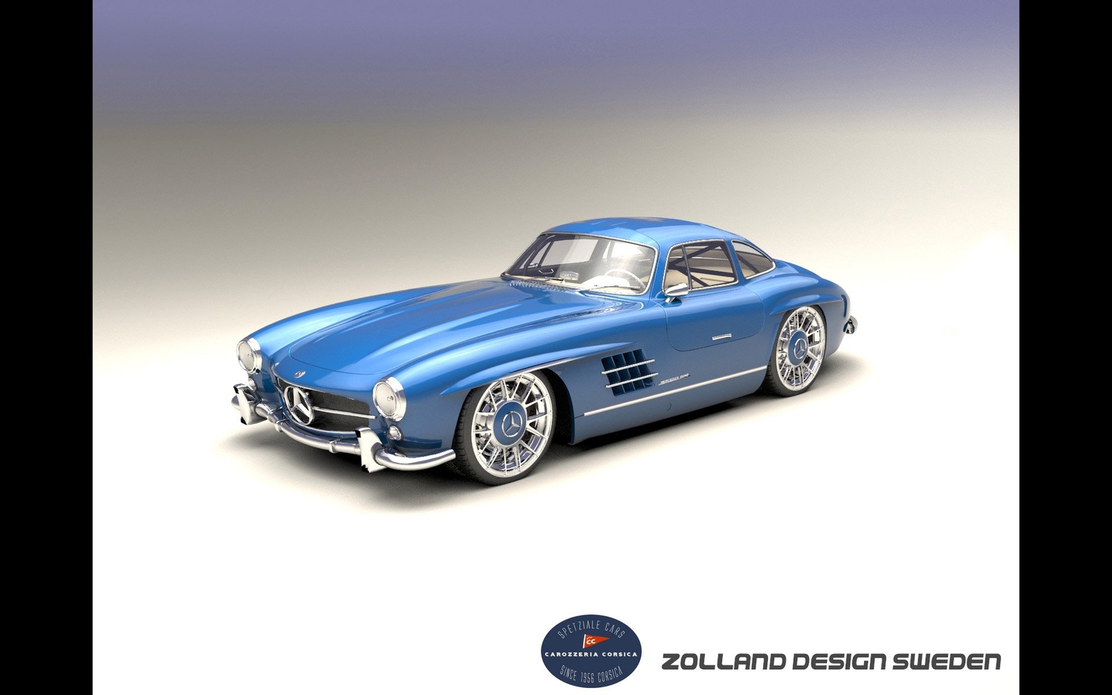 Cars 2015 zolland design mercedes benz 300sl supercar Desk Mat Stitched