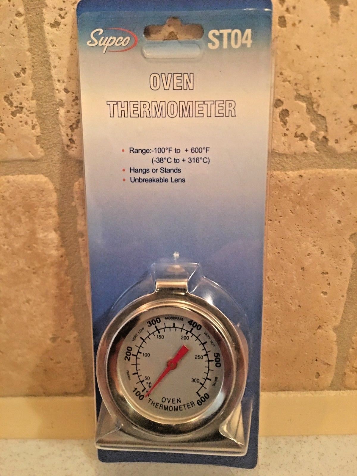 Thermometer, Oven, 100 to 600 F & 50 to 300 C, Taylor Home 3506, Oven Safe