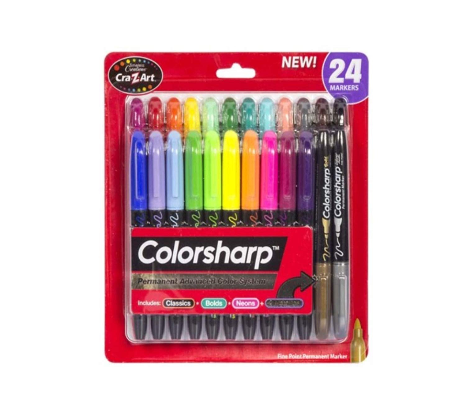 Colorsharp Fine Point Permanent Markers Assorted Colors 24ct