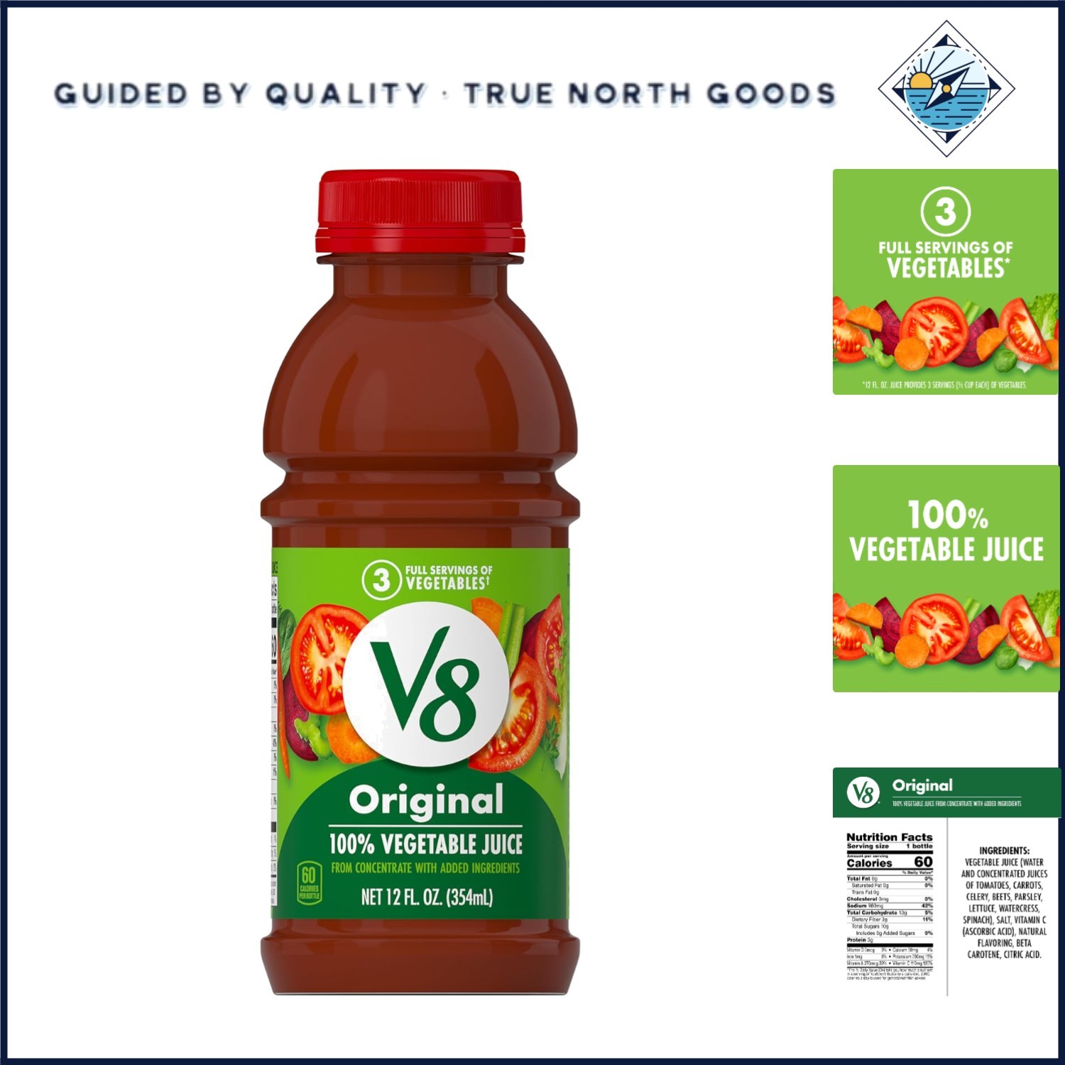 Single-Serve  Vegetable Juice, 12 fl oz, Rich in Vitamins A and C