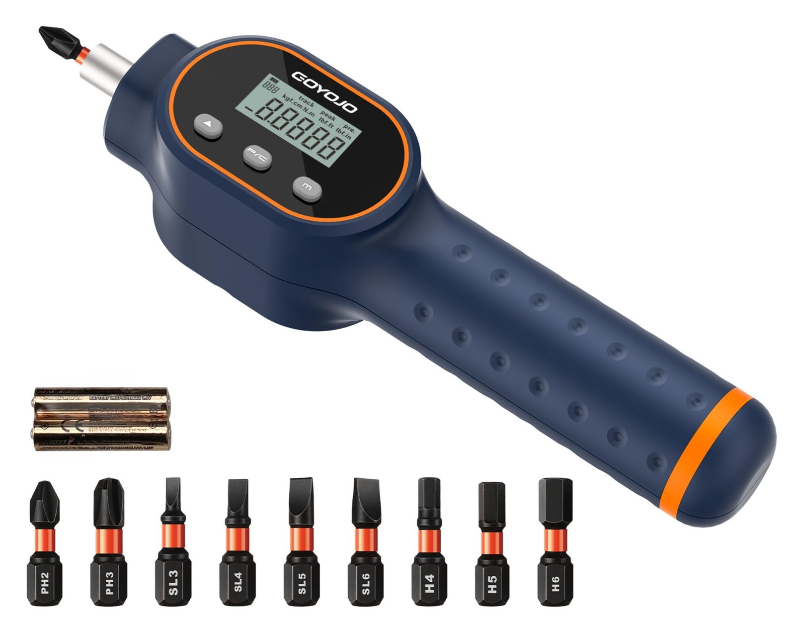 1/4 Inch Digital Torque Screwdriver 7.08–70.8 in-lbs/0.8–8 Nm, ±2% Accuracy