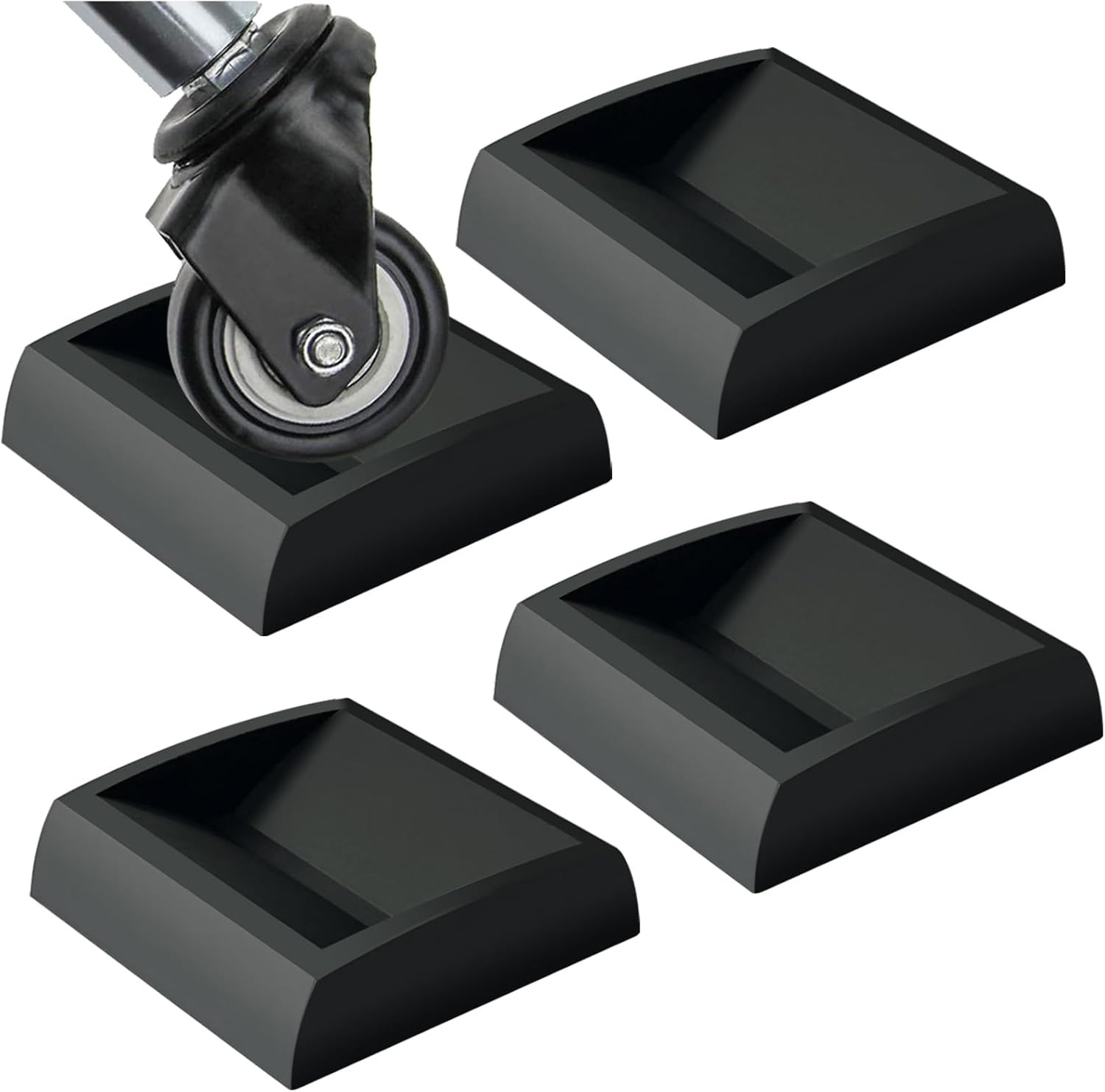 Bed Stoppers & Furniture Cups 4Pack 2"X2" - Premium Silicone Casters Furniture W