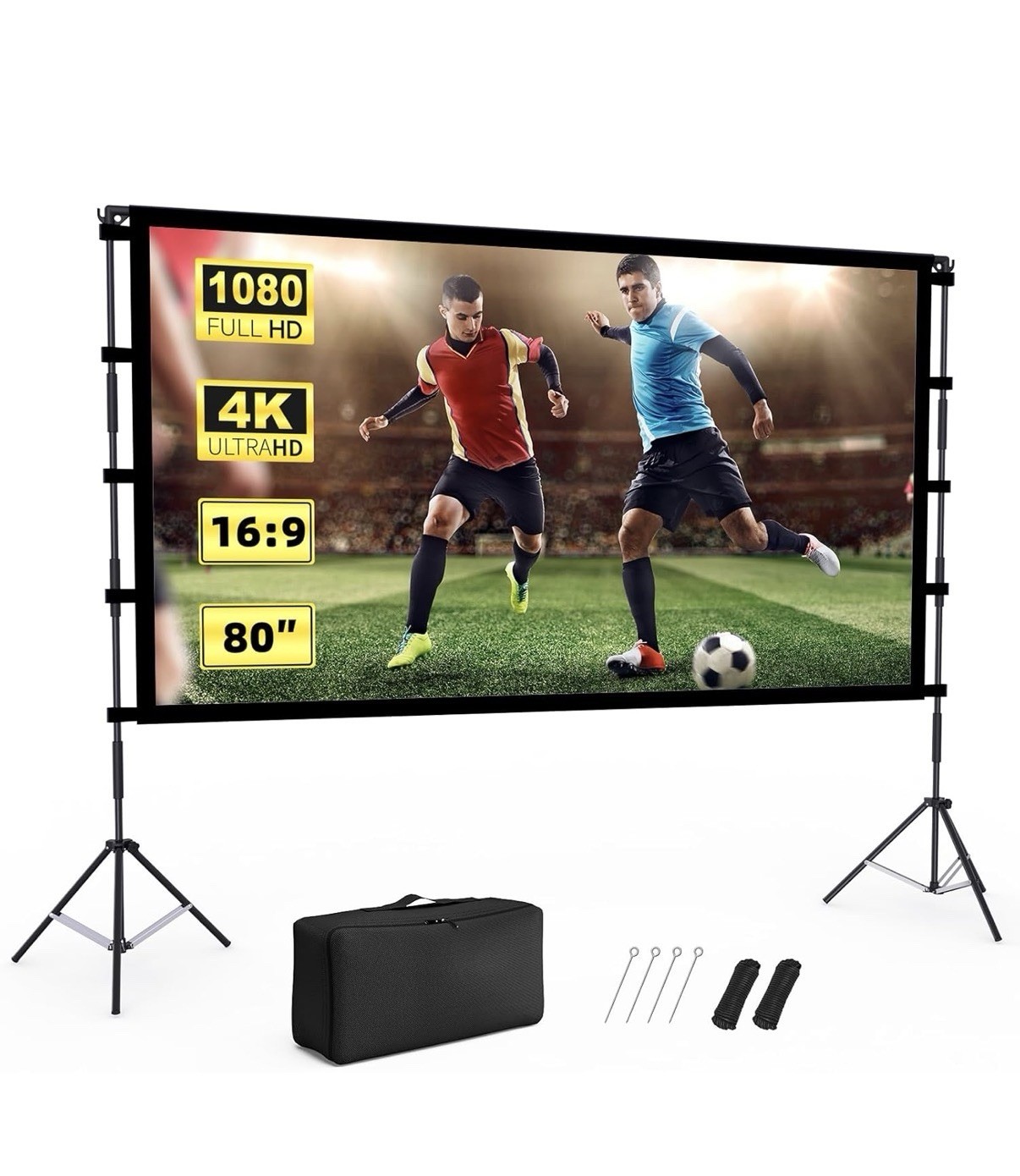 Vamvo Outdoor Movie Projector Screen - Foldable Portable 80"