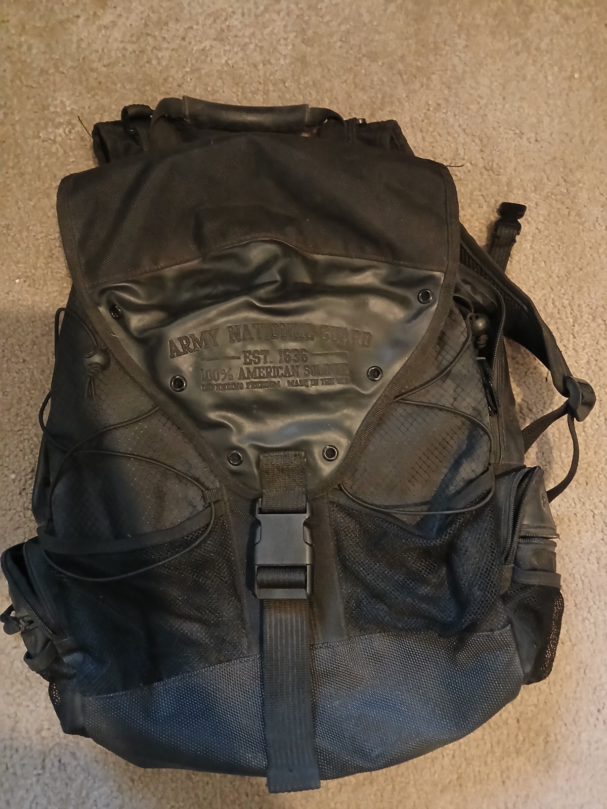 Army National Guard  Black Tactical Backpack  Leather