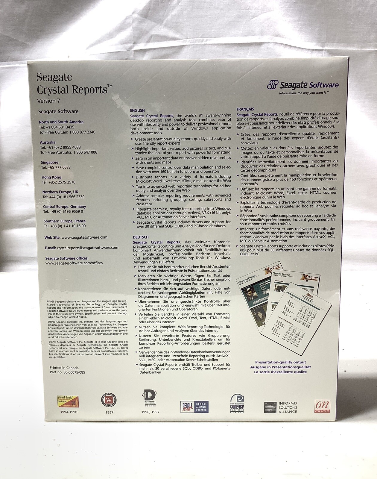 Seagate Software Crystal Reports Professional Upgrade Version 7 ~ NEW & SEALED
