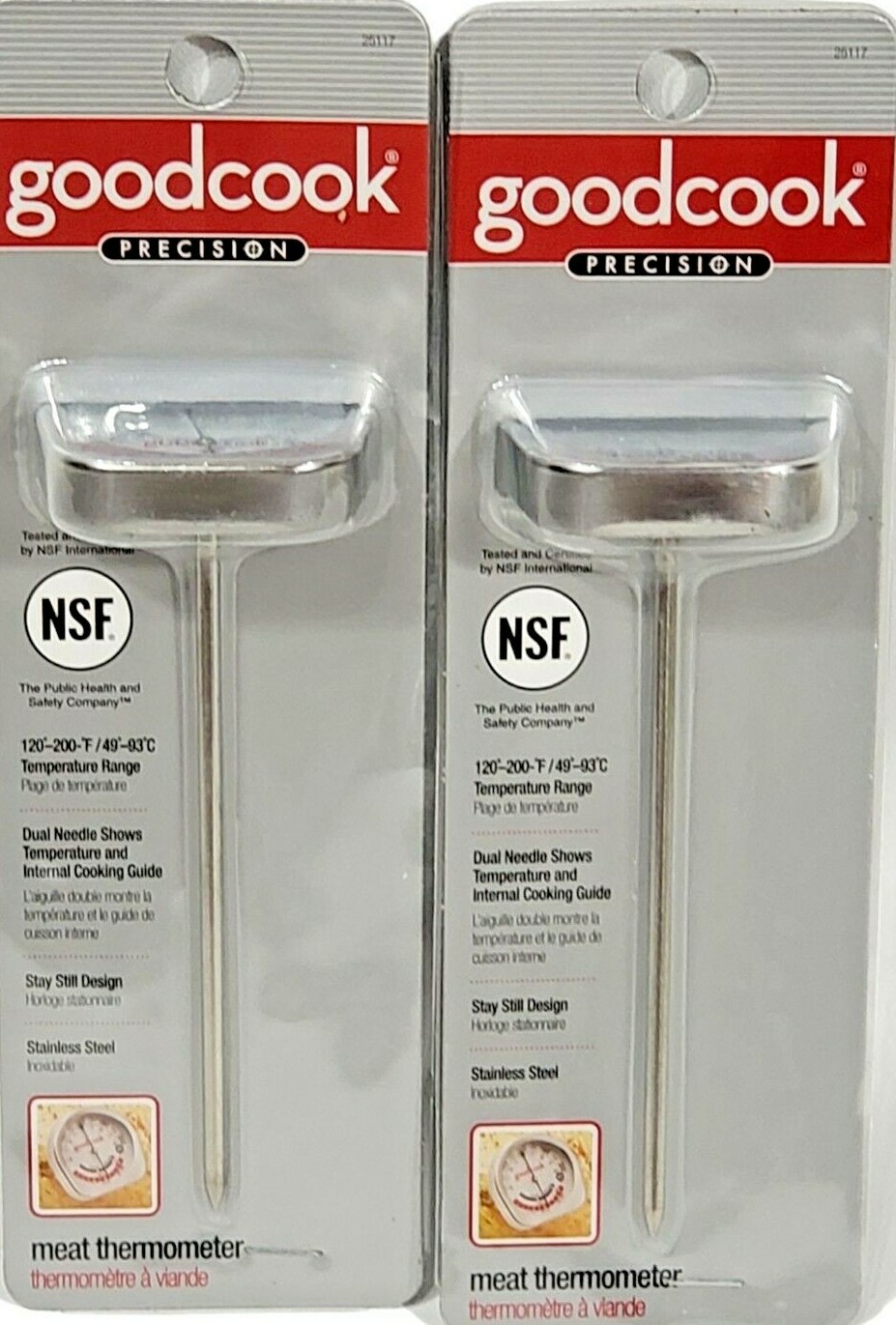 Good Cook Precision Meat Thermometer Stainless Steel NSF Certified  Lot of 2 New