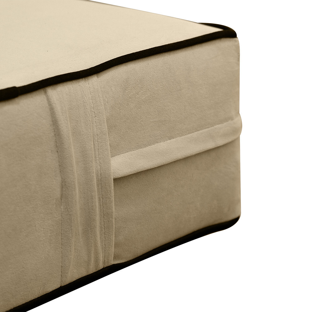 SLIPCOVER ONLY Contrast Pipe 8" Twin-XL 80x39x8 Velvet Daybed Mattress-AD304