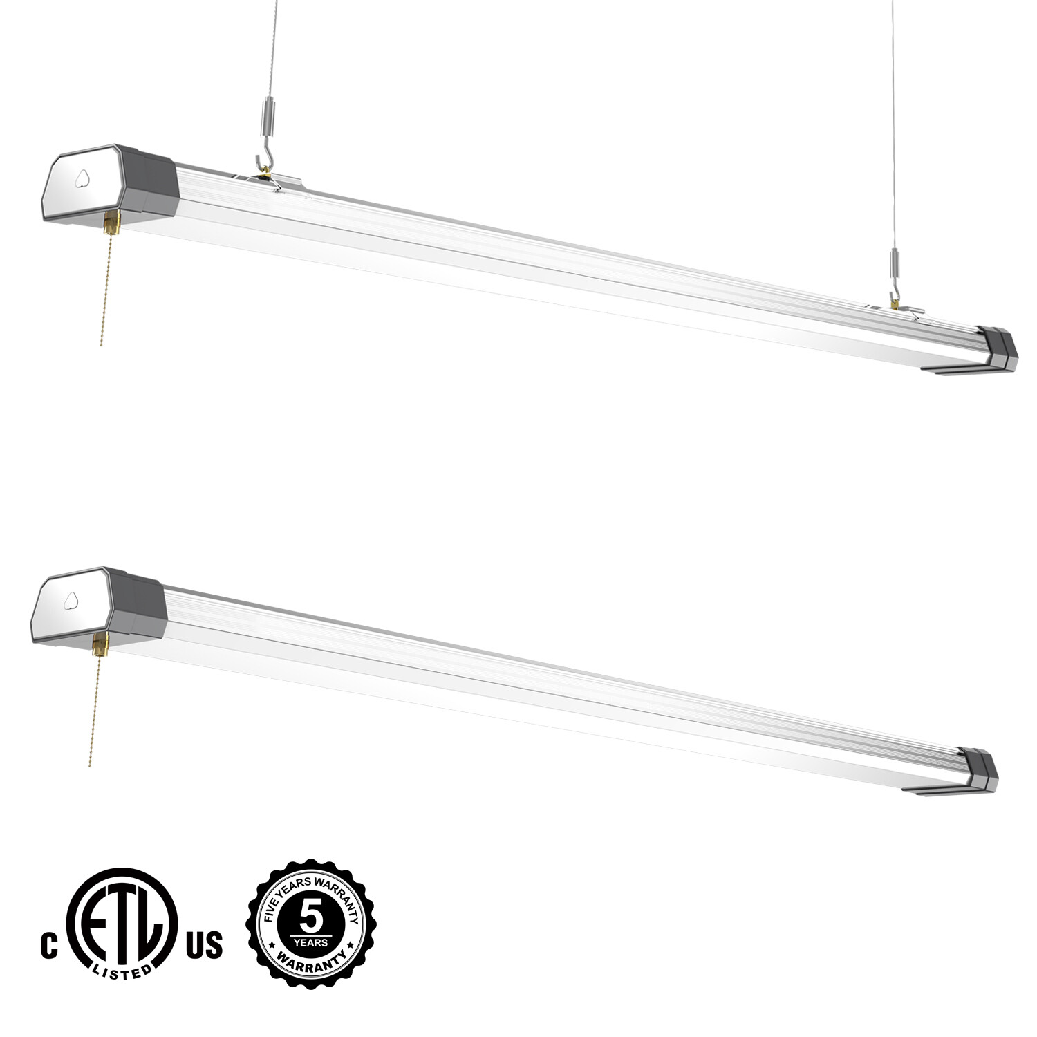 120W LED Shop Light 13000LM Linkable Utility Shop Light Garages Office 2Pack