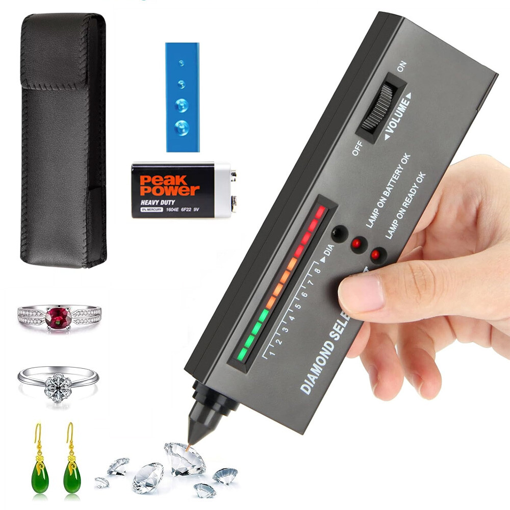 High Accuracy Professional Diamond Tester Pen Gem Selector Jeweler Tool Battery