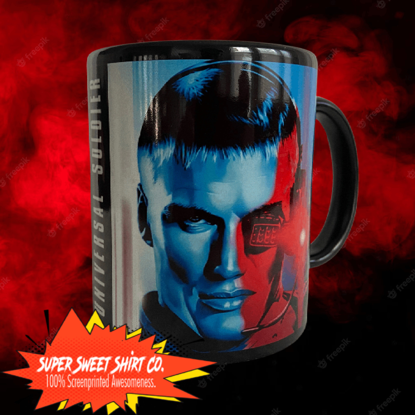 Van Damme Universal Soldier Mug, Kickboxer Mug, Ceramic Handled Mug, Coffee Cup