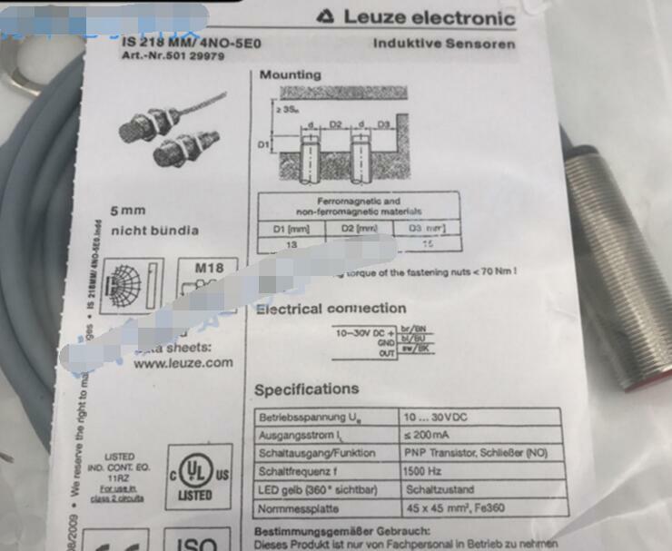 LEUZE Proximity switch IS 218 MM/4NO-5E0 IS218MM4NO5E0 NEW
