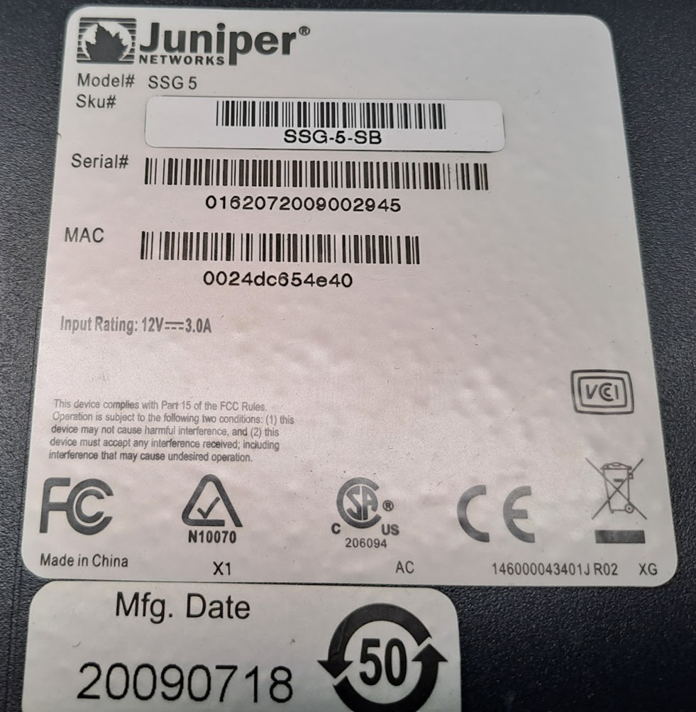 Juniper SSG-5-SB Module, SSG 5 VPN Firewall Security Gateway