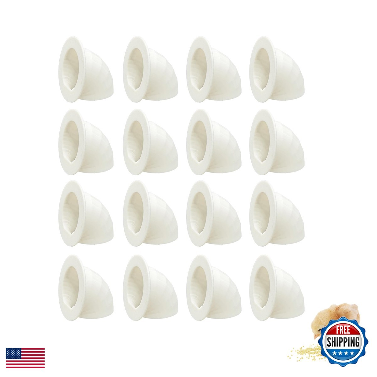 16 Pack Quail Feeder No Waste Feeder Port DIY Bucket Container 1.75in Sevomie