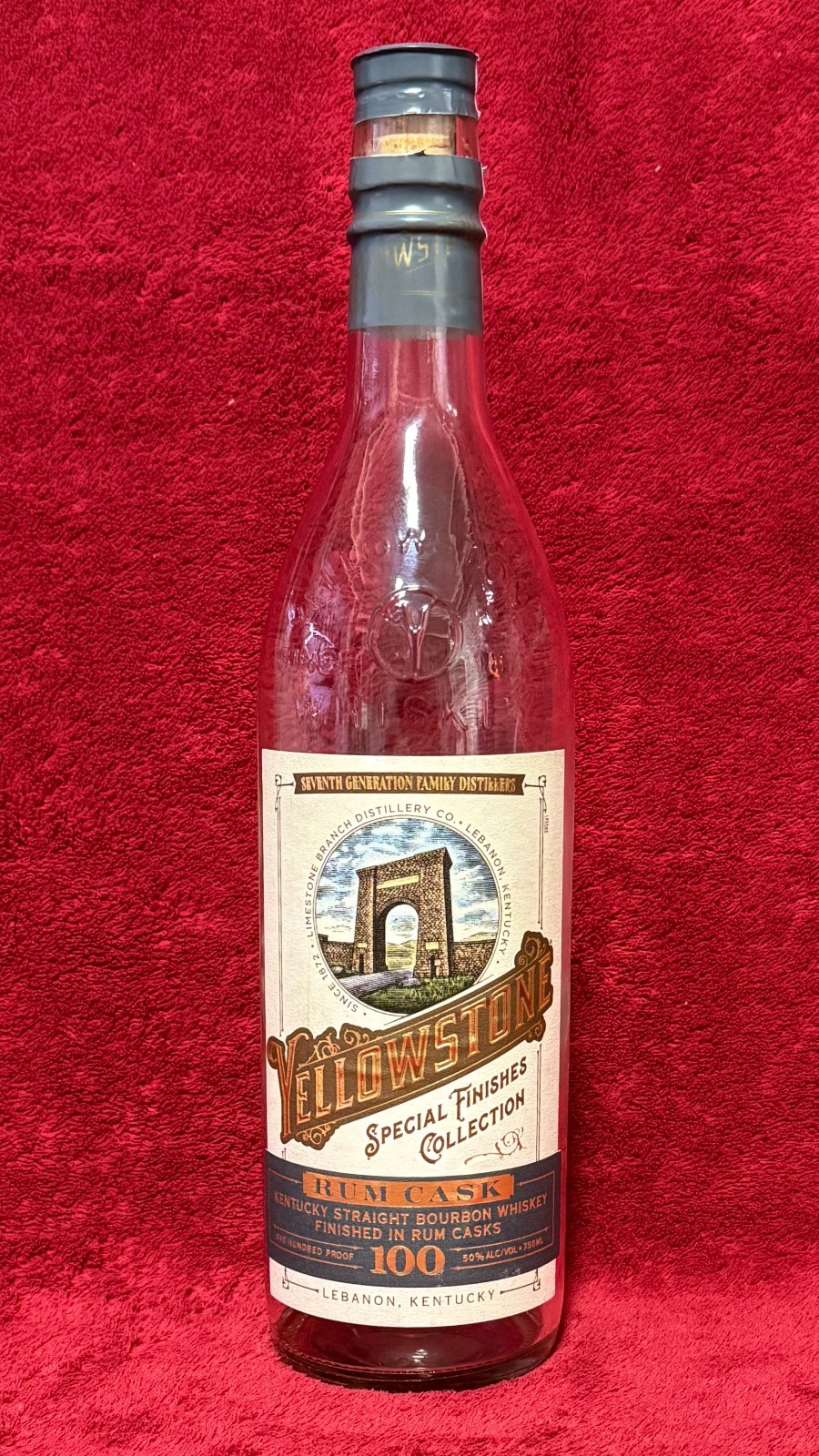 Yellowstone Special Finishes Collection Rum Cask 750ml Empty Bottle UNRINSED