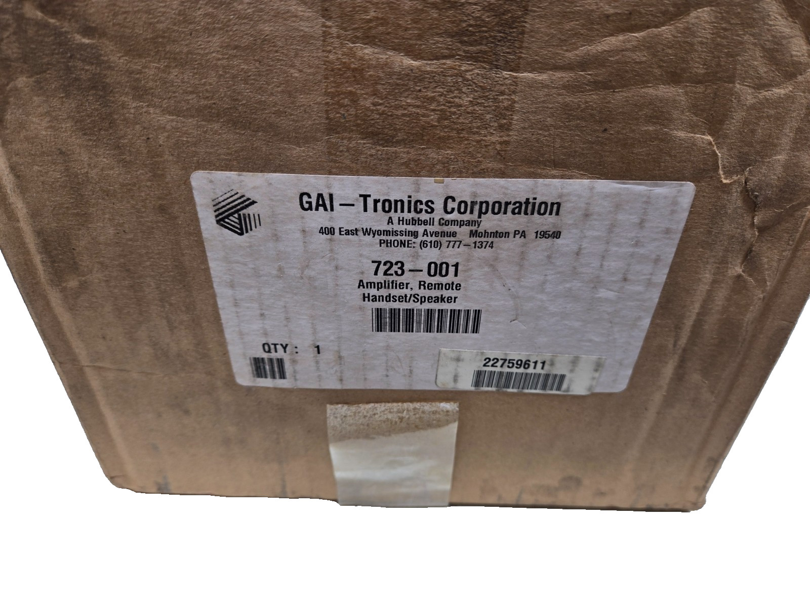 GAI TRONICS HUBBELL 723-001 REMOTE HANDSET SPEAKER AMPLIFIER PAGE PARTY