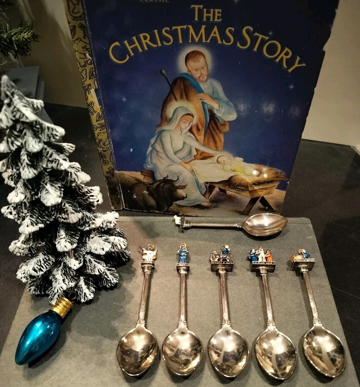 Vintage  Silver Plated Nativity Collectible Spoons - English Set, Set Of 6, UK