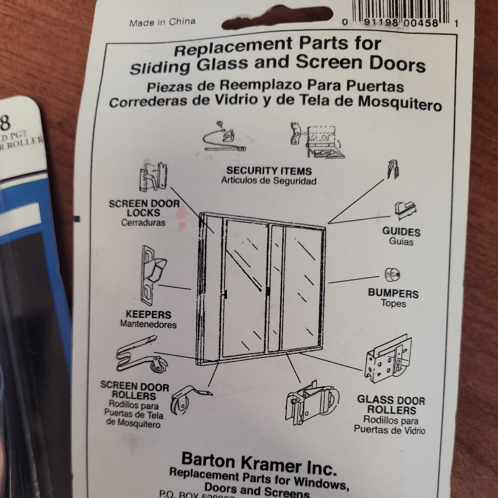 (2 pack) Barton Kramer Sliding Glass Patio Door Replacement Roller #458