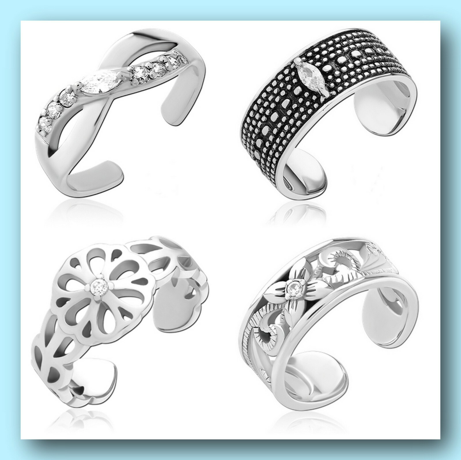 STAINLESS STEEL | Men's | TOE RINGS | Adjustable | Boho | Foot Jewelry