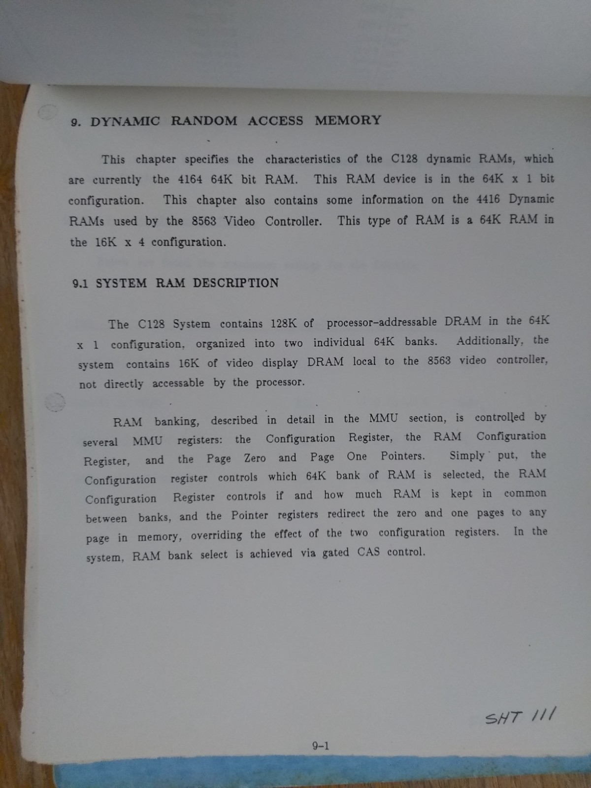 Commodore C128 Hardware Specification: Pilot Production, Restricted Confidential
