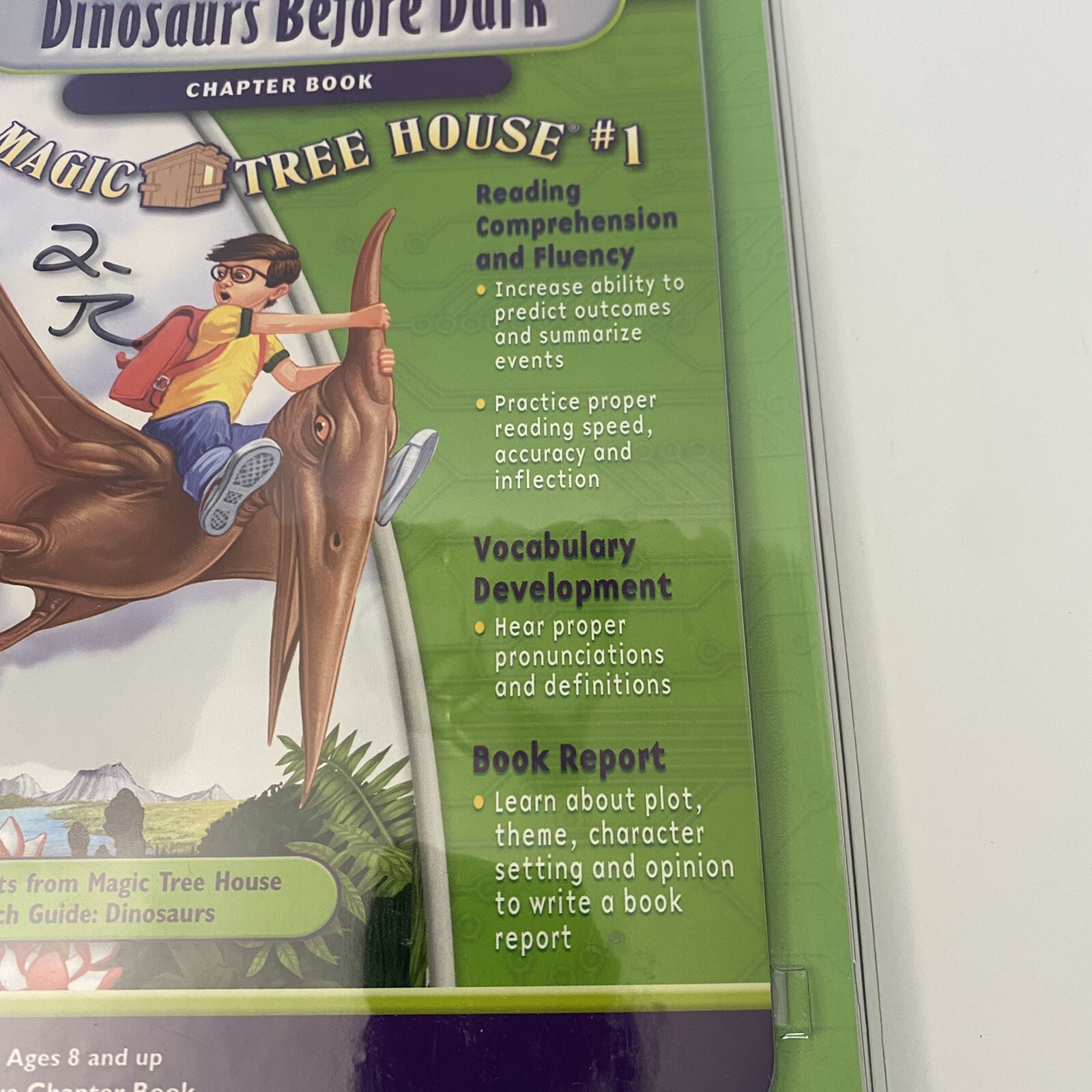 Leap Frog Quantum Pad Dinosaurs Before Dark Magic Tree House Book/Cartridge NEW