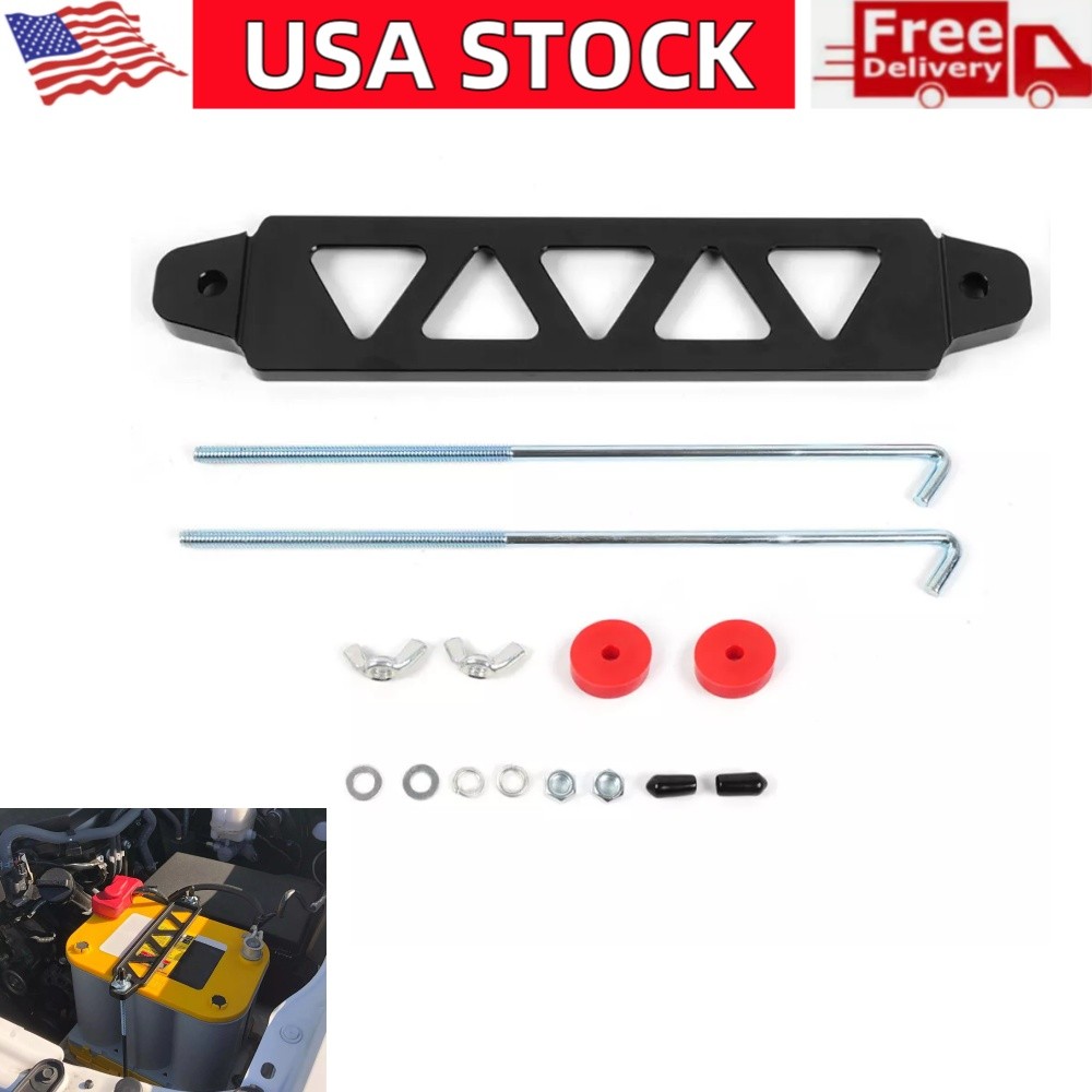 Battery Hold Down Bracket Aluminum Alloy Battery Tie Down Bracket + 10'' J Bolts