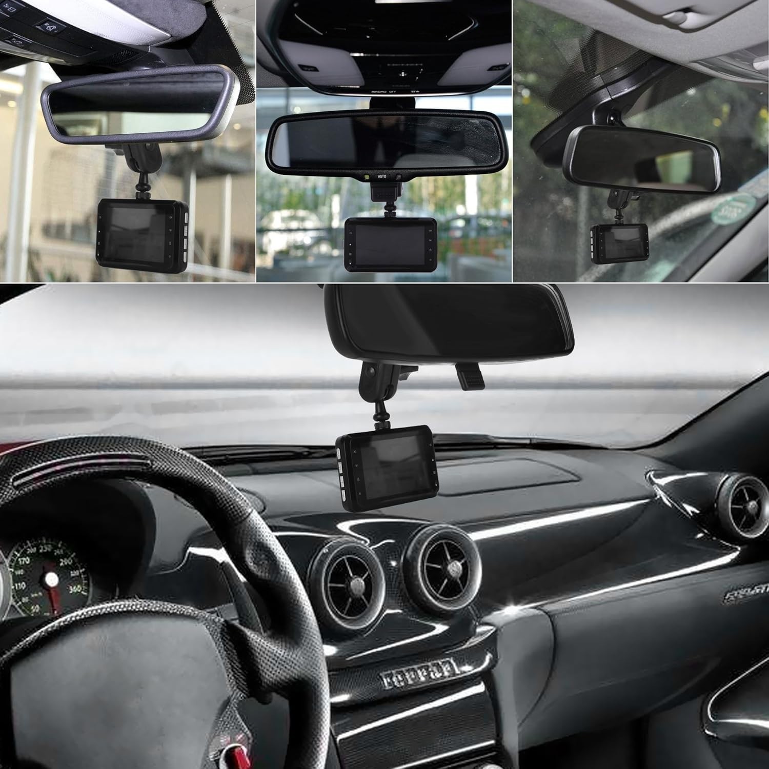 Flexible Dash Cam Mirror Mount - Durable 16 Joint System for Optimal Recording