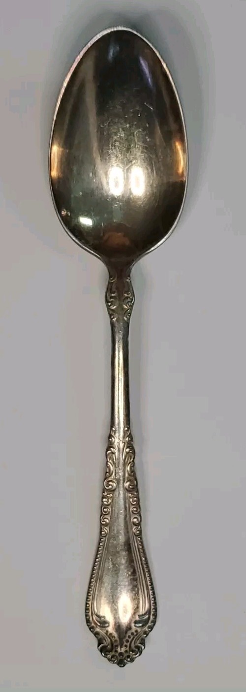 1847 Rogers Bros Dinner Spoon Scroll Design Silverplated 7.12" Long