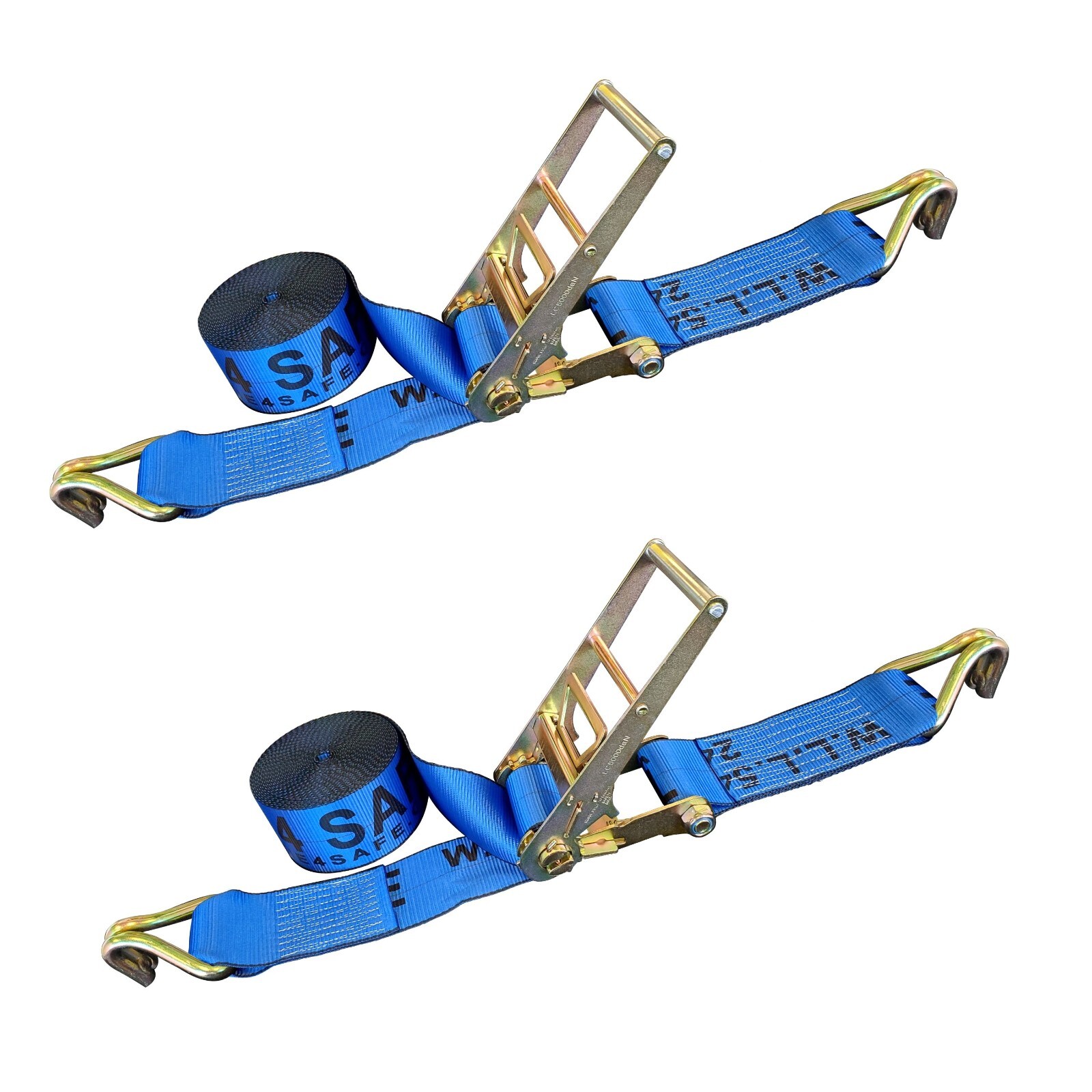 USA 2 Pack Heavy Duty 3" x 30' Ratchet Tie Down Strap w/J Hook WLL 5400 LBS BLUE