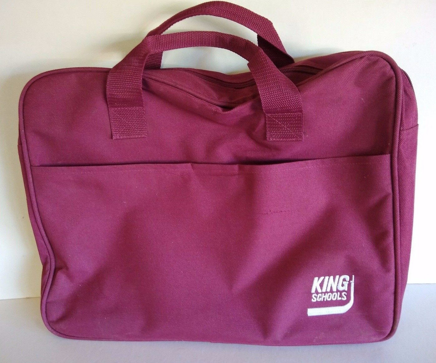 King Schools Aviation Book/Flight Bag Maroon Nylon Zippered Embroidered Logo