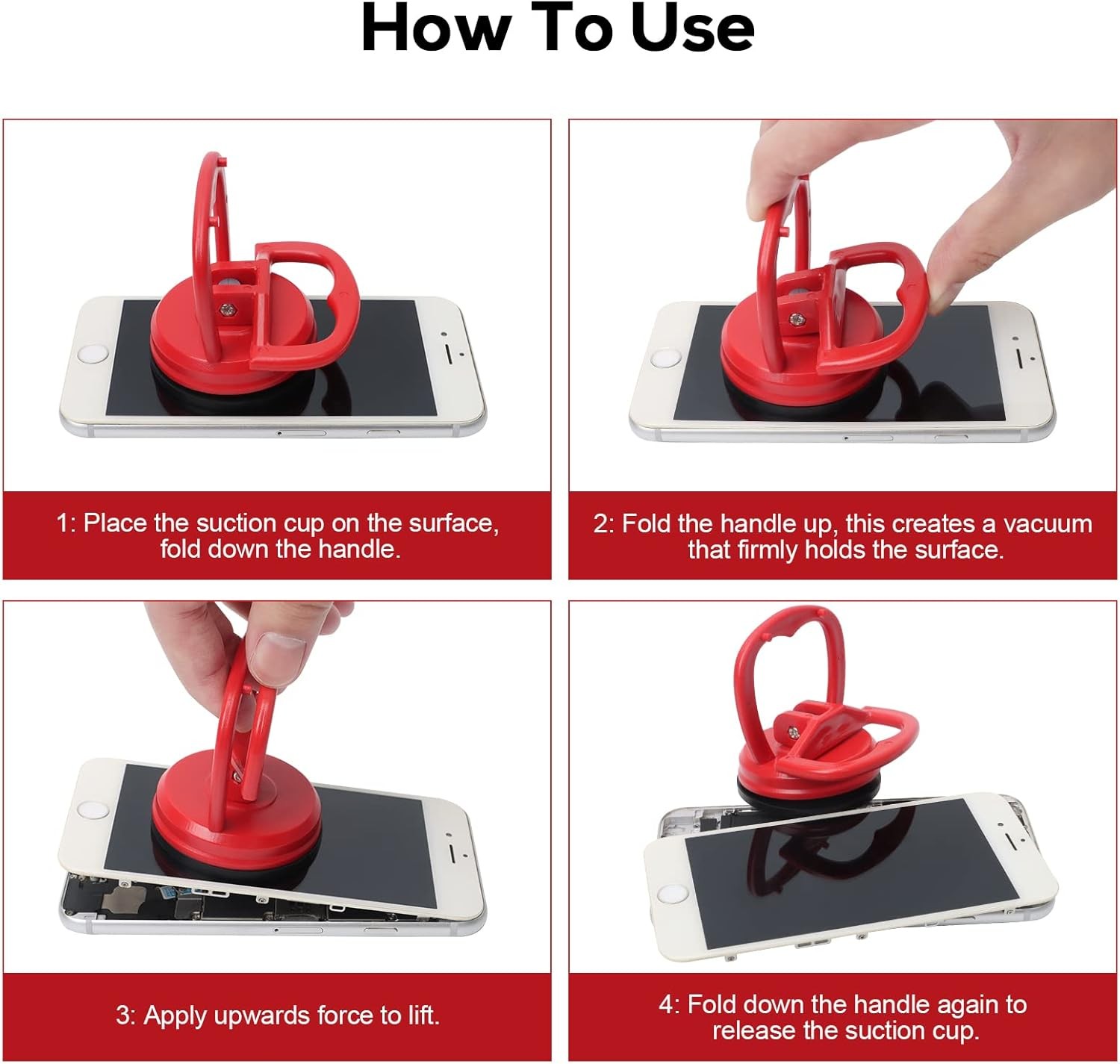 STREBITO Suction Cups Heavy-Duty 2 Pieces Screen Tool for Red