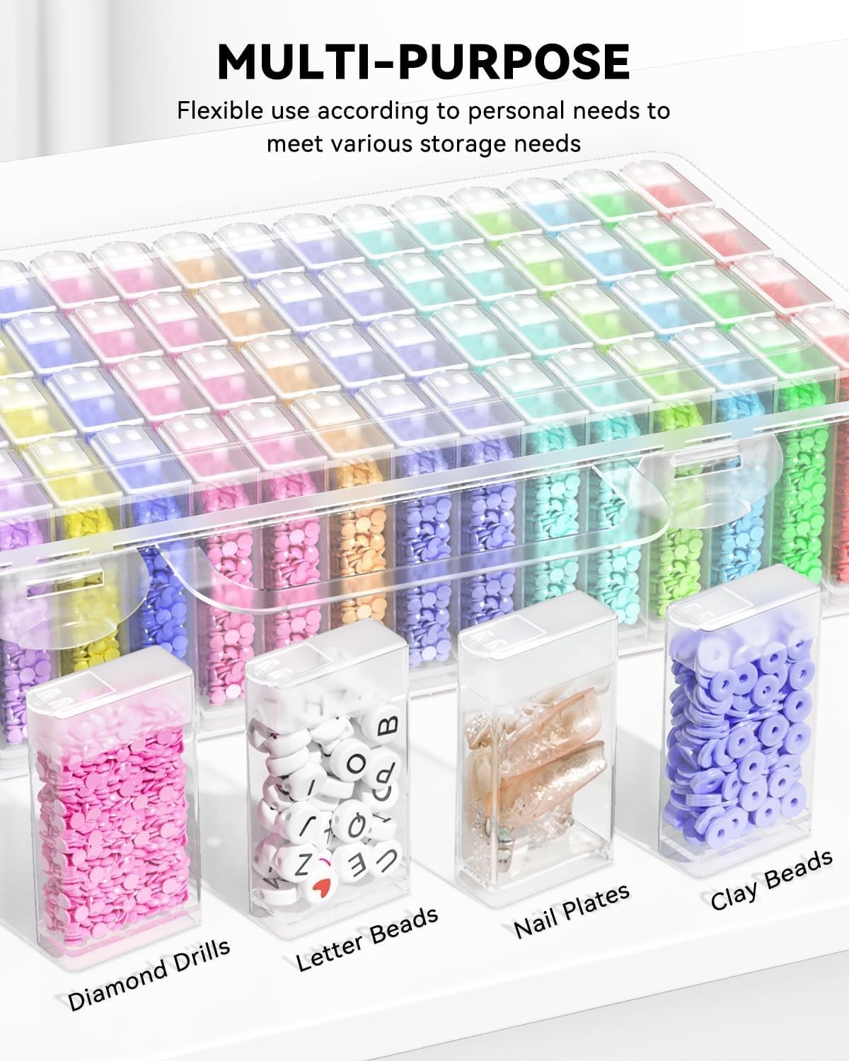 Diamond Art Storage Containers 64pcs Portable Organizer with Labels