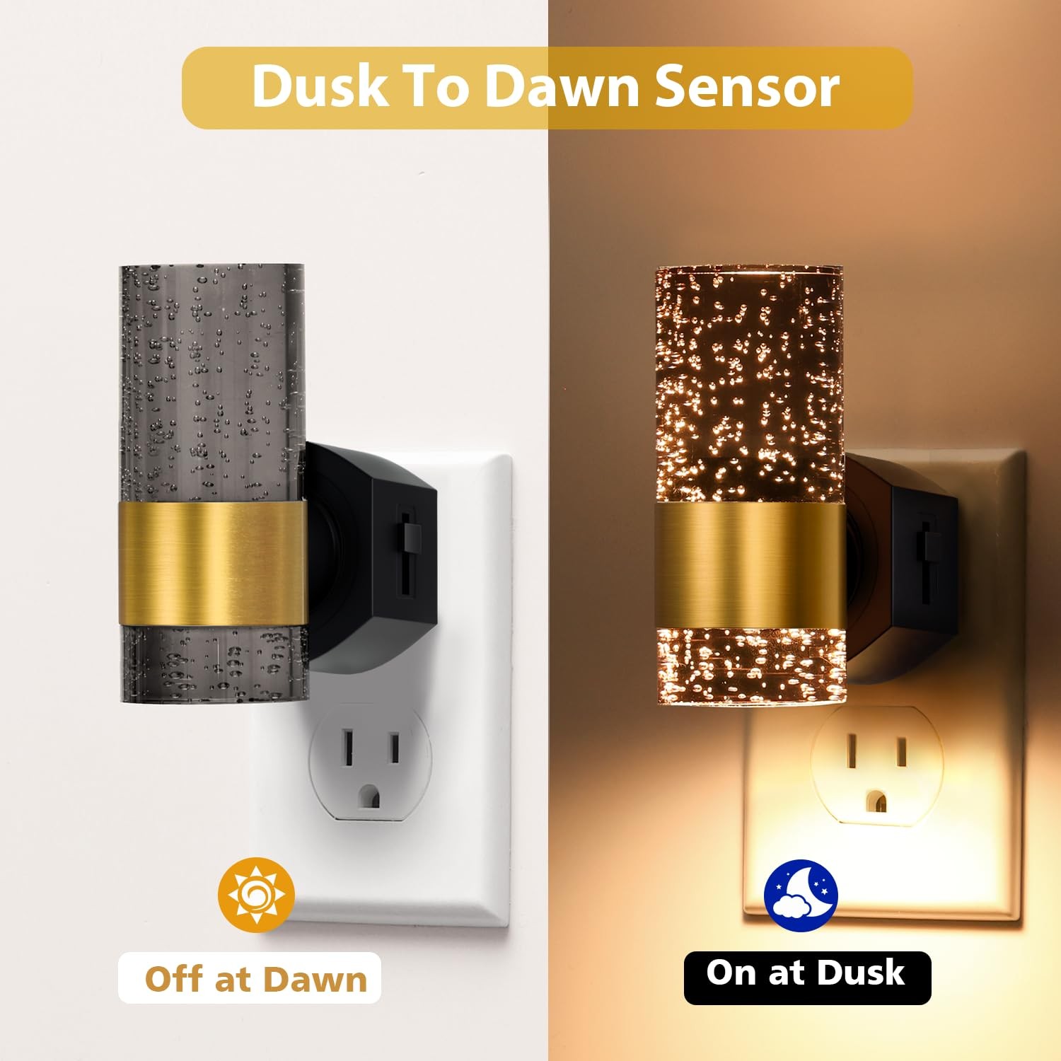 Night Lights Plug into Wall, 2 Pack Dimmable Plug in Night Light with Dusk to...