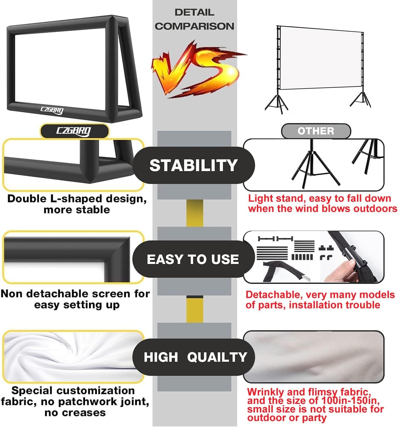 25FT Inflatable Outdoor Projector Screen Movie