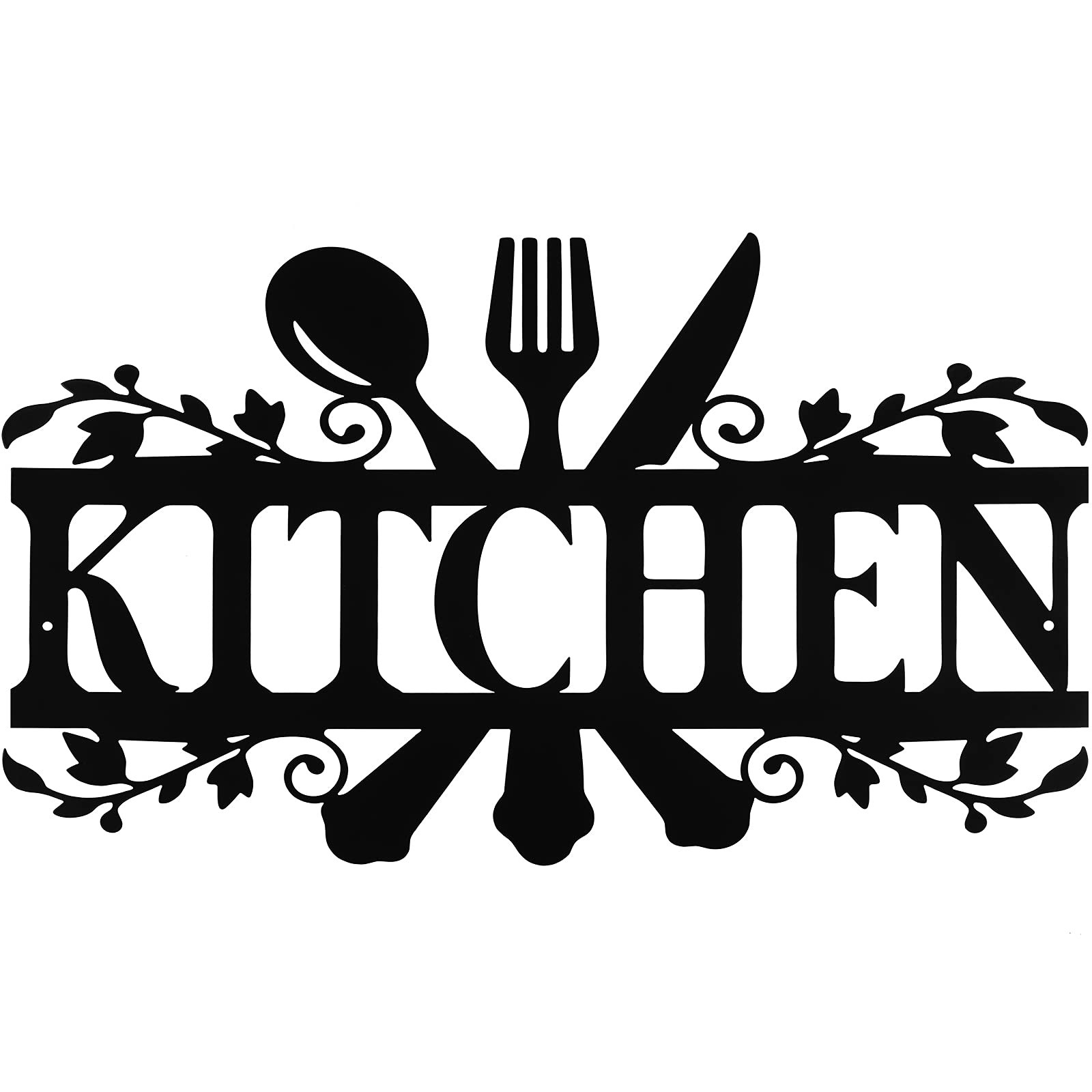 Hotop Black Kitchen Metal Sign, Farmhouse Kitchen Pictures Wall Decor Rustic Wal