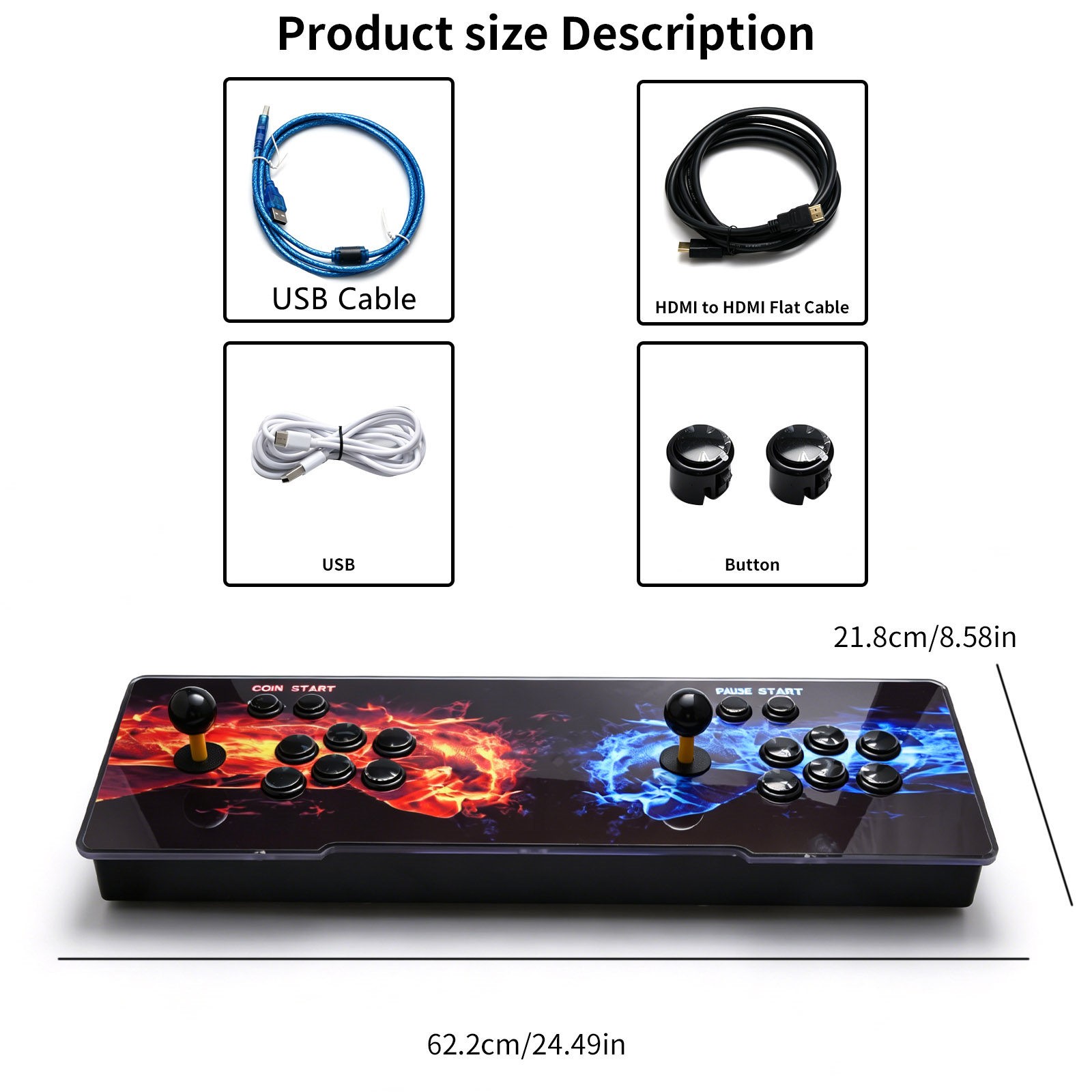 3D Pandora SAGA 8800 in 1 Console HD Display Mode Multi-Language 2.4G Burst