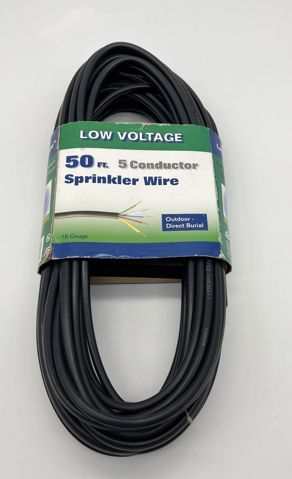 Coleman Cable 09643 Low Voltage 50” Ft. Sprinkler Wire 5-Conductor Wires (RYBWG)