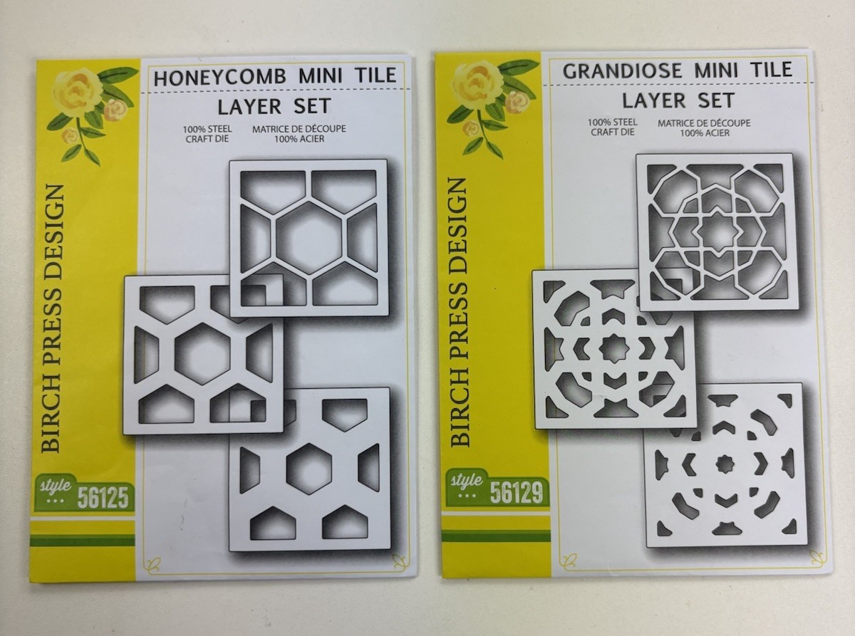 Birch Press Design Mini Tile Layer Die Sets Honeycomb 56125 and Grandiose 56129