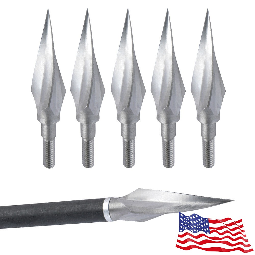 12pcs 150Grain Archery Arrowhead Broadhead Hunting Tip Screw Arrow Points Steel