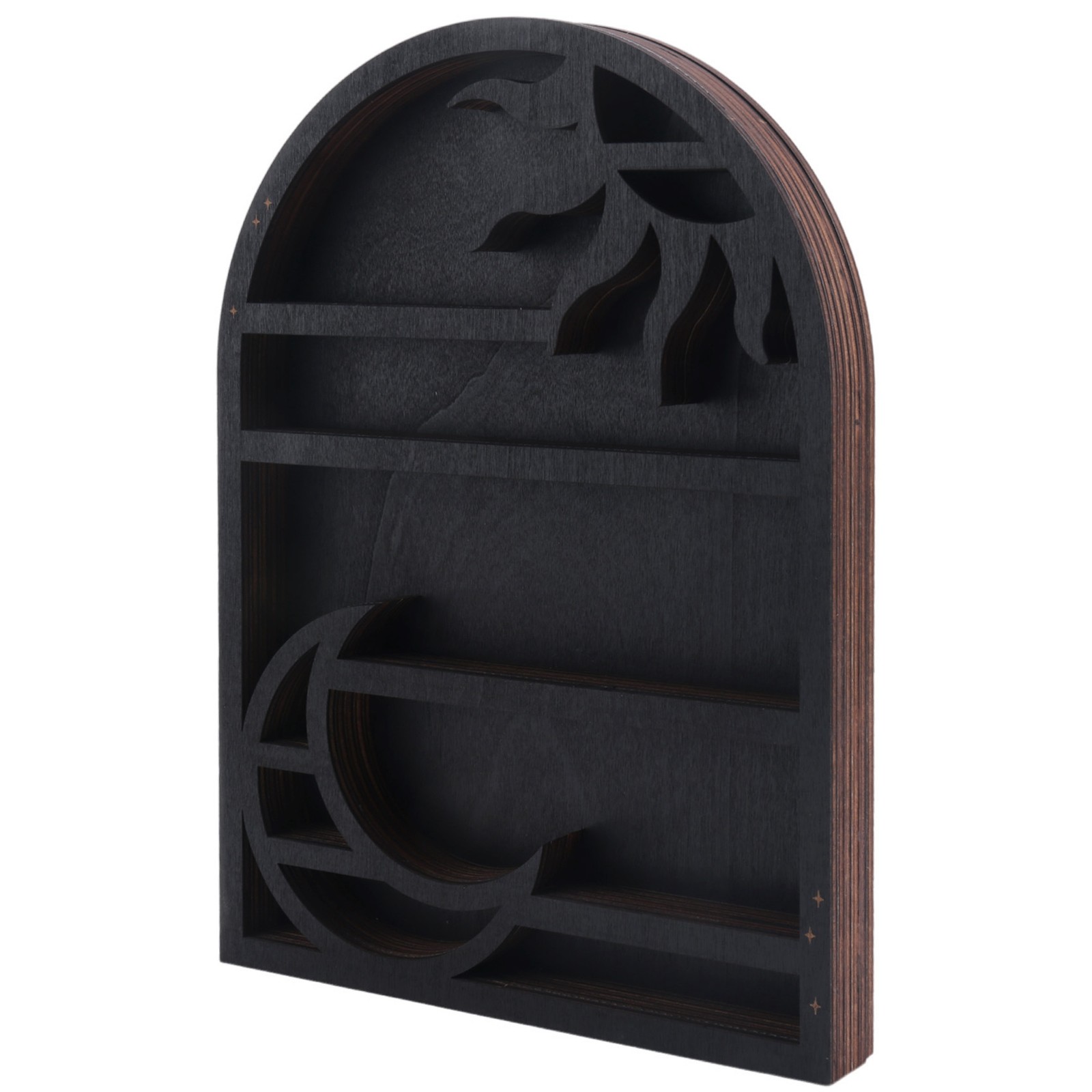 Wood Storage Shelf - Stylish and Practical Wall Shelf, Crescent Sun and 2838