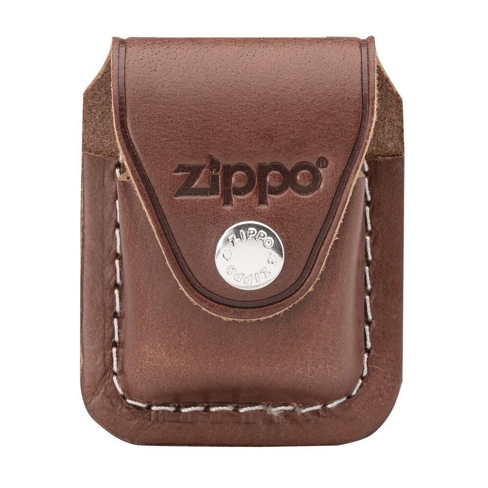 Zippo Brown Leather Lighter Pouch With Clip, Item 67010, New In Box